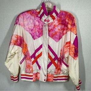 East West Vintage 90s Pink and Orange Windbreaker in Size Large Unisex